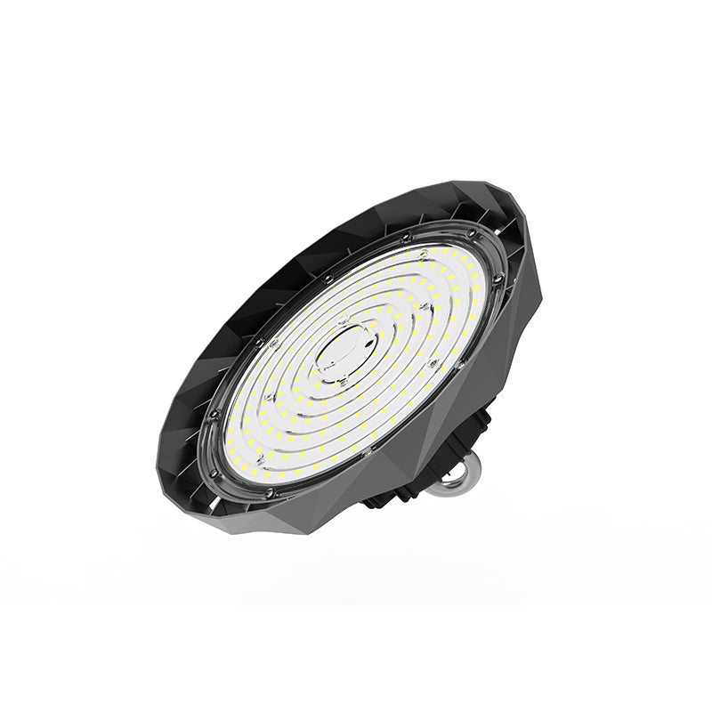 GF3 UFO LED High Bay Light Dimmable Version with 0-10V Dimming Driver Shown on White Background for Warehouse and Industrial Facility Lighting