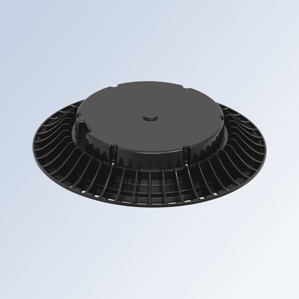 AEH1 LED Garden Post Light Bottom View Showing High-Density SMD LED Array with Clear PC Lens and Pole Mount Arm for Area Illumination

