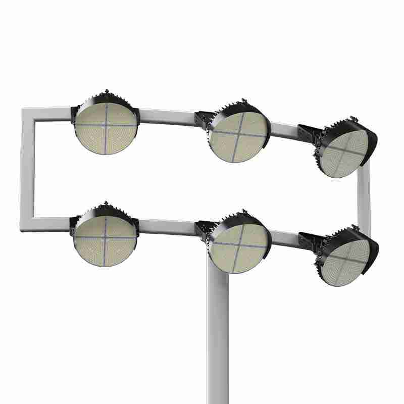 1000W high-performance stadium light; features a customizable 6-head mounting bracket for easy installation.