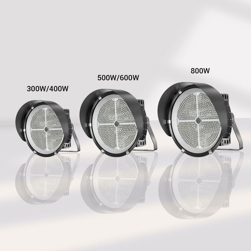 TGD-GF7 LED Sports Flood Light Size Comparison 300W 400W 500W 600W 800W Round Housing for Stadium and Sports Venue Lighting