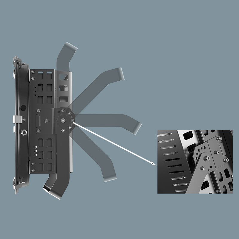 TGD-GF7 LED Floodlight Multi-Angle Adjustable Mounting Bracket Detail View Showing Heavy-Duty Steel Frame and Locking Mechanism